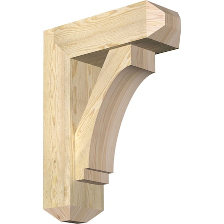 Ekena Millwork Imperial Craftsman Rough Sawn Bracket w/ Offset Brace, Douglas Fir, 8"W x 24"D x 32"H BKT0806X24X32IMP04RDF